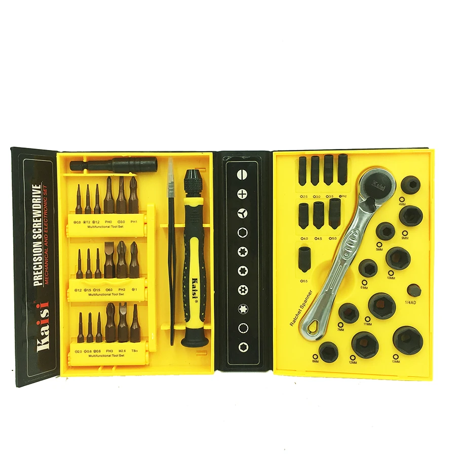 

Kaisi 41 in 1 multifunction screwdriver set kit magnetic screwdrivers+ ratchet spanner for phone computer repair househol tools
