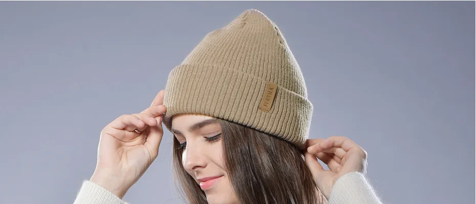 FURTALK Женщина Шерсти Вязать Шапочки Hat Манжеты Шапочка Смотреть Cap Весна Череп hat Зимняя шапка