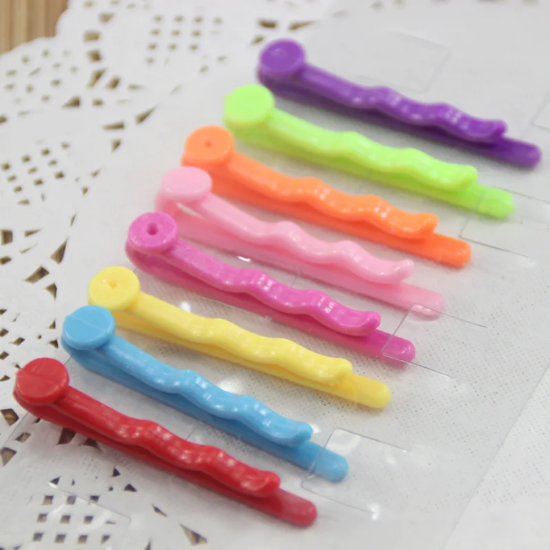 100PCS 3.5mm*4.5cm 1.75" Sweet plain Waved Plastic bobby pins clips