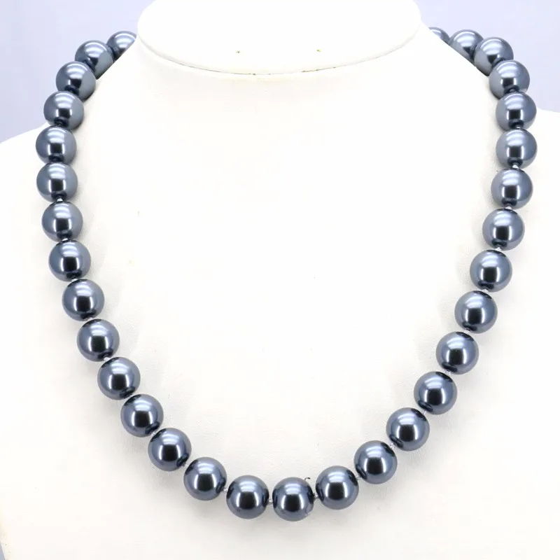 Темно-серое стеклянное жемчужное ожерелье 12 мм ожерелье 1" браслет 7,5" серьги женские ювелирные изделия дизайн опт и розница