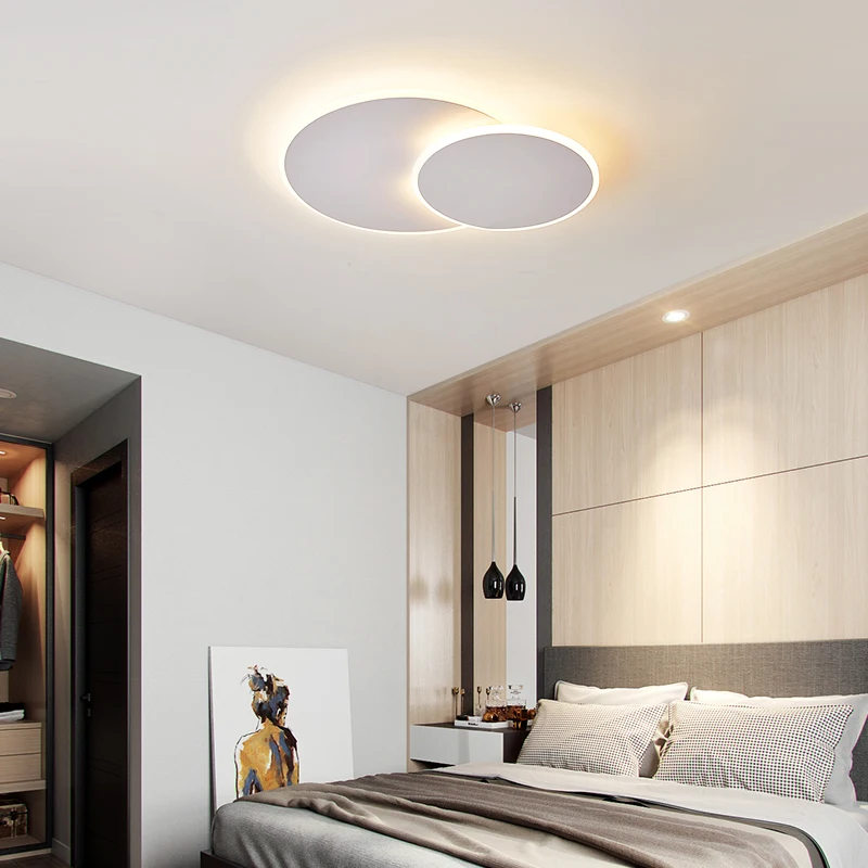 Rotatable Ultra-thin Modern LED Ceiling Lights For aisle corridor Bedroom Brown/ White fixtures Cei