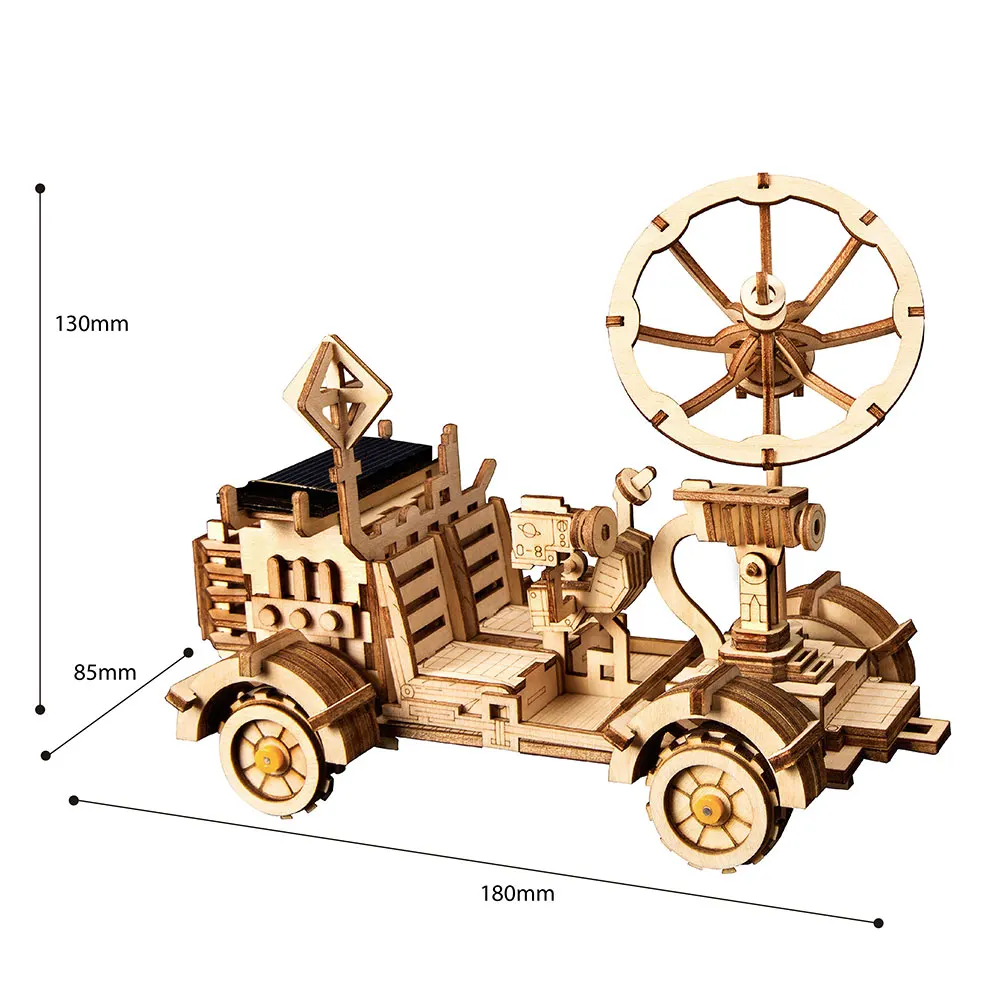 Robotime ROKR DIY Moon Buggy игрушки на солнечной энергии 3D деревянная головоломка Сборная