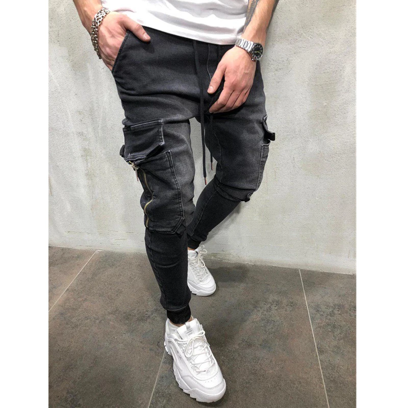 2019 Lado Listrado Jeans Rasgado Moda Streetwear Mens Skinny Jeans Stretch Calças Slim Casual Denim Jeans calças de brim hombre 2019 Lado Listrado Jeans Rasgado Moda Streetwear Mens Skinny Jeans Stretch Calças Slim Casual Denim Jeans calças de brim hombre