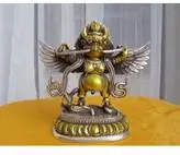 

Exquisite Chinese Tibetan Silver Buddhist Garuda Statue Tibetan Silver decoration bronze factory outlets