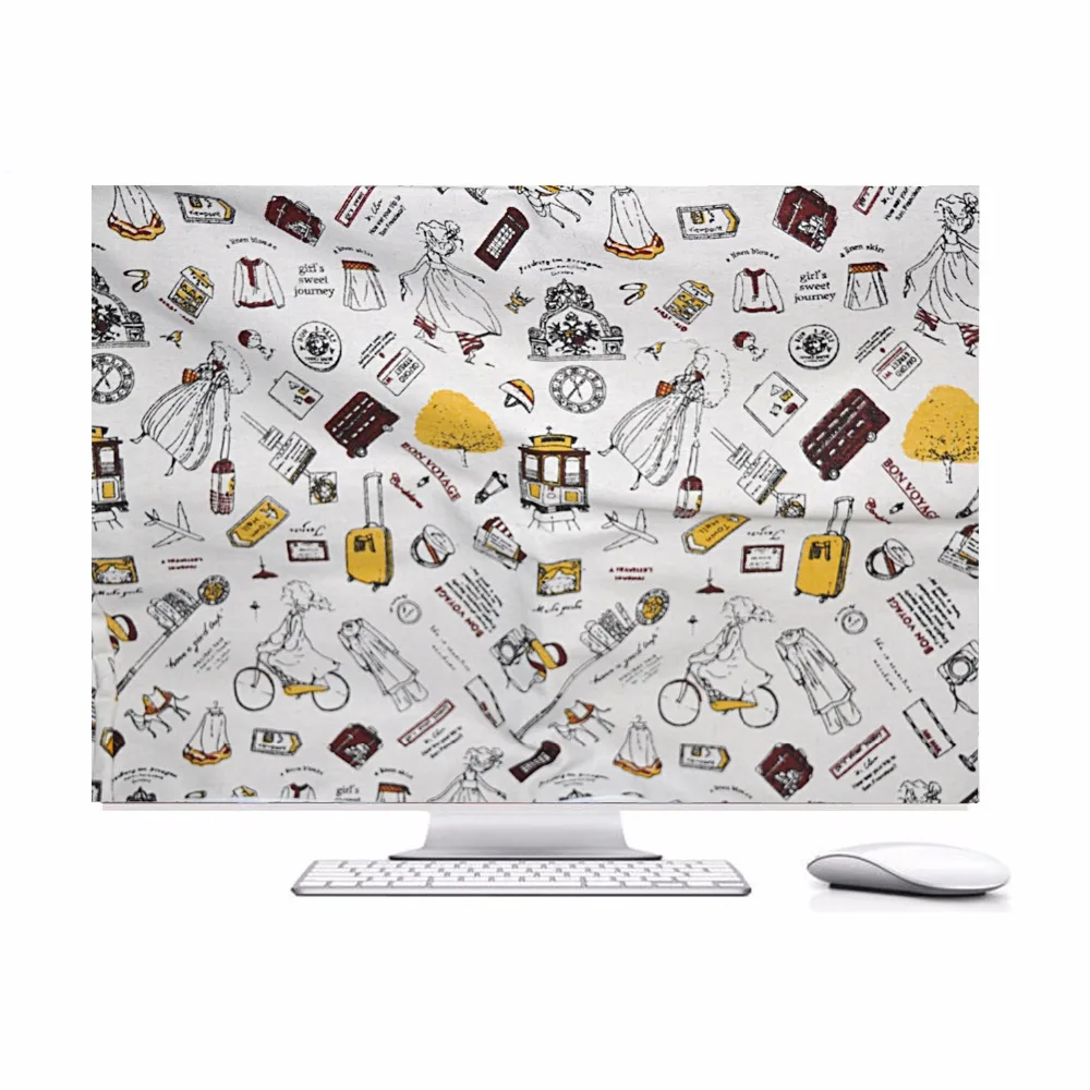 NEW!! HANDMADE 100 computer Dust cover + for imac 27 inch busy city