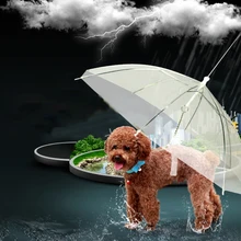 Новейший популярный прозрачный зонт для питомца портативный Встроенный поводок зонт со щенками плащ для кошки