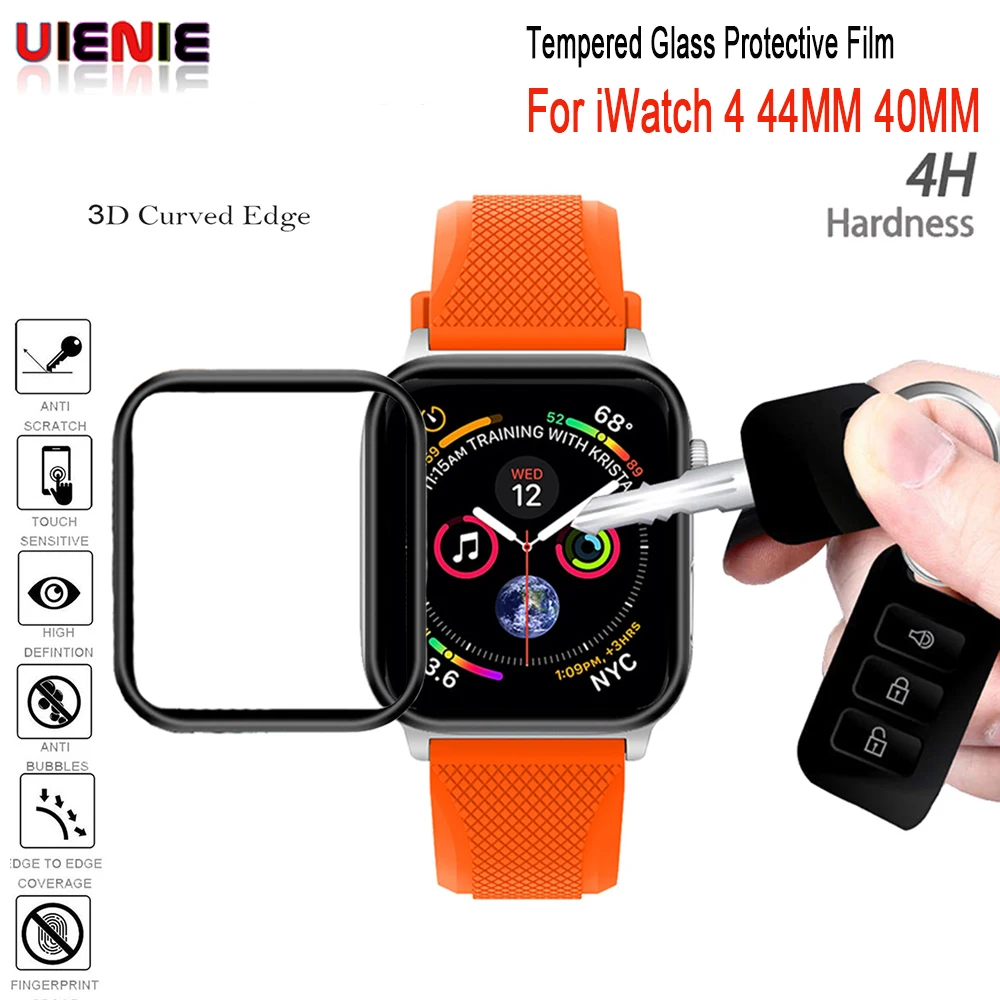 

Screen Protector For iWatch 4 i Watch Tempered Glass Full Cover Protective Glass Film For Apple Watch 4 Series 40mm 44mm