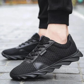 

BLOOMNEXT Brand New Fashion Four Season Men's Casual Shoes Message Bottom Lightweight Mesh Lace Up Male Footwear Size 39-46