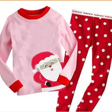 Рождество, год для маленьких мальчиков Девушки Олень домашняя одежда для сна комплект Детские пижамы ночное От 2 до 8 лет Пижама для девочек 10