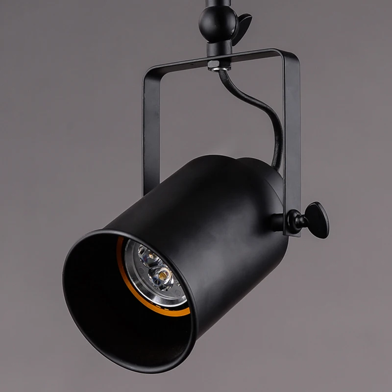Винтажный потолочный светильник s светодиодный черный железный потолочный светильник промышленная одежда трек лампа ретро рельсовый горшок светильник s светильник