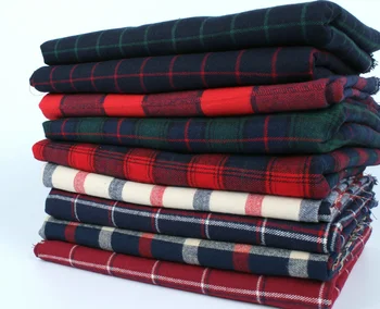 

mylb Free shipping 145cm x50cm High quality cotton twill flannel cloth sanding soft fabric and yarn dyed Plaid Shirt cloth
