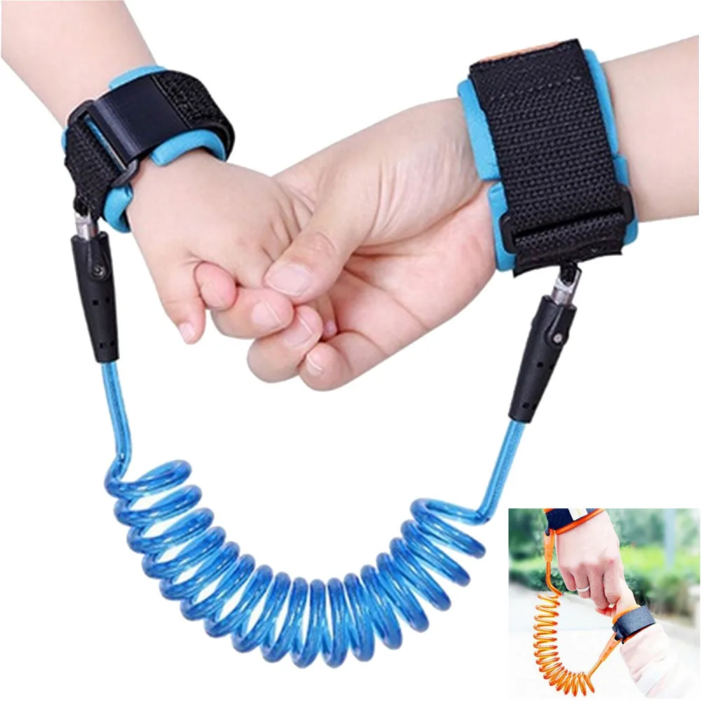 Children Kids Toddler Anti Lost Wristband PU Link Baby Safety Leash