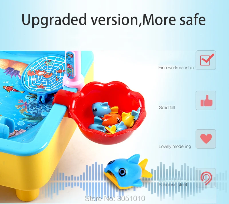 Новая усовершенствованная Тип детские игрушки двойной рыбы бассейн Электрический вращающийся Магнитная игра рыбалка с музыкой и игрушка в подарок игры открытый