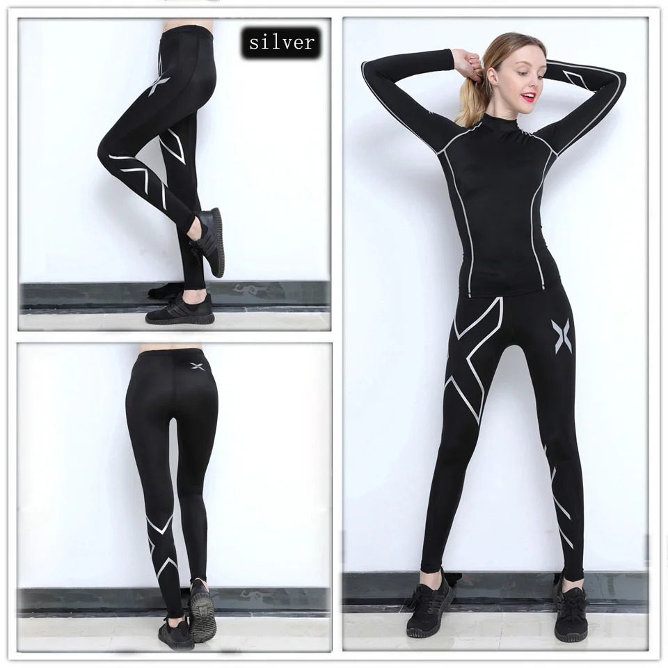 

New Compression Trousers Women HOT Autumn and winter running tights trousers fitness pants elastic marathon quick-drying Suits