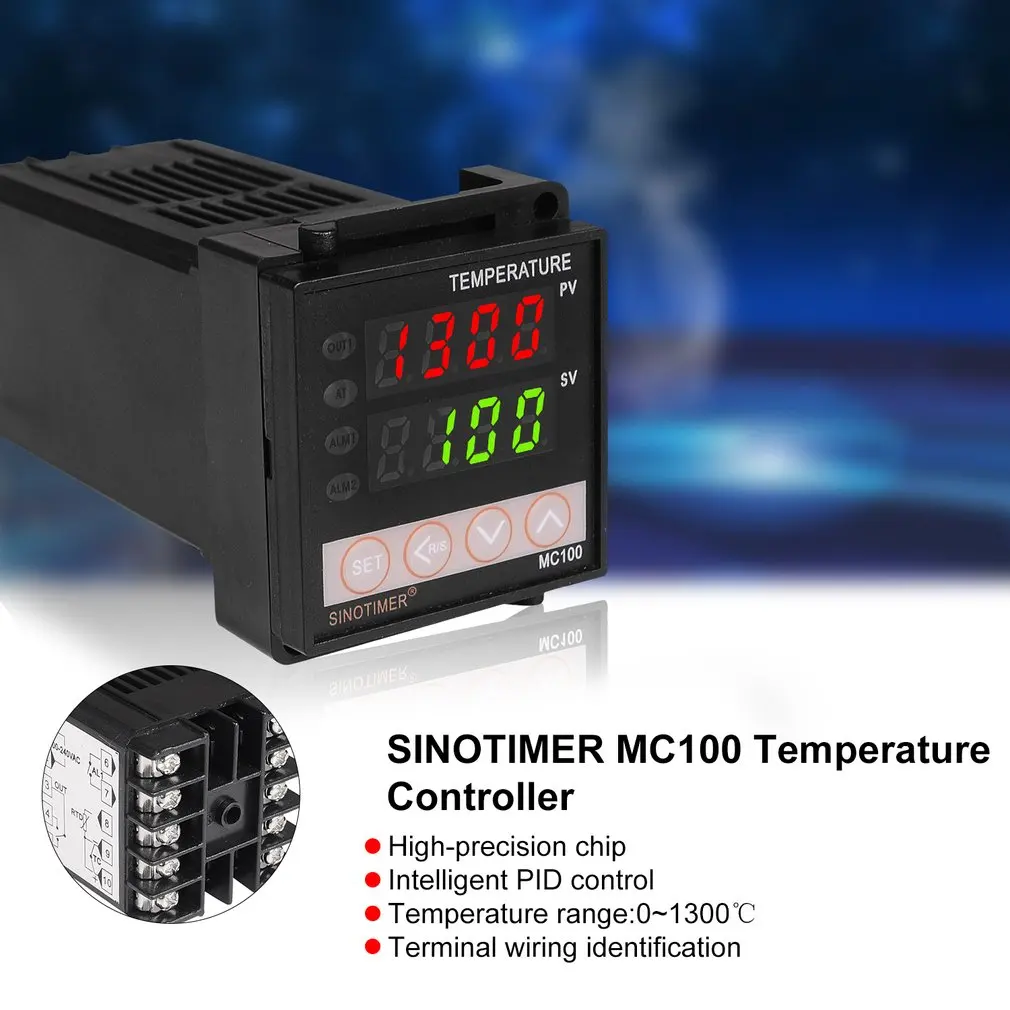 SINOTIMER Универсальный вход PID регулятор температуры датчик термостата K термопары