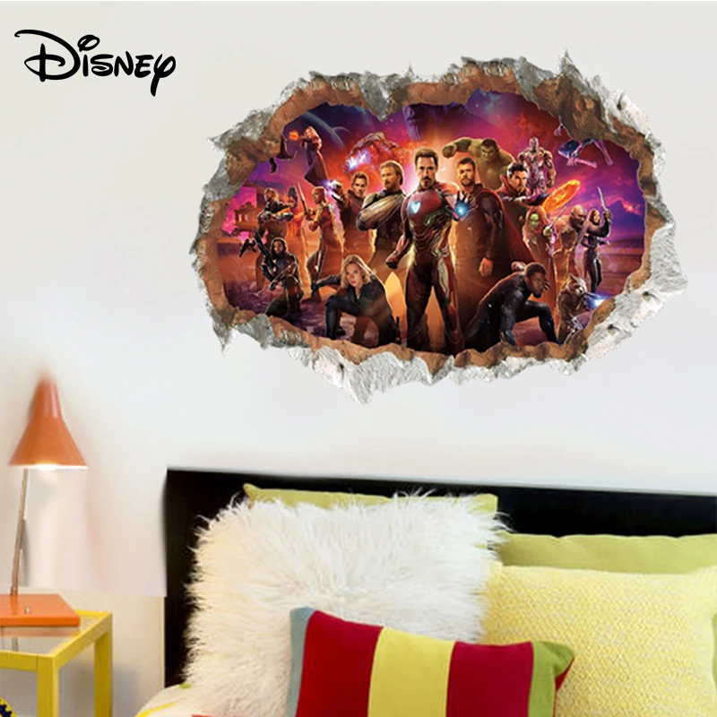 

Disney Superhero Sticker Room Bedroom Background Sticker Avengers Children's Room Sticker