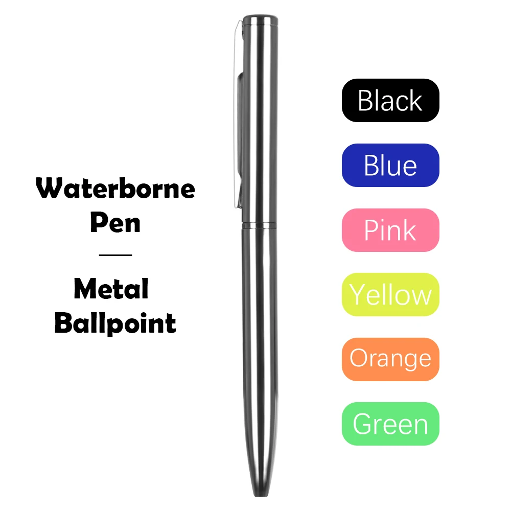 

1pc Waterborne Metal Ballpoint Pen Stationery Gel Pen Mini Advertising Pen Office and School Supplies Signature Pen