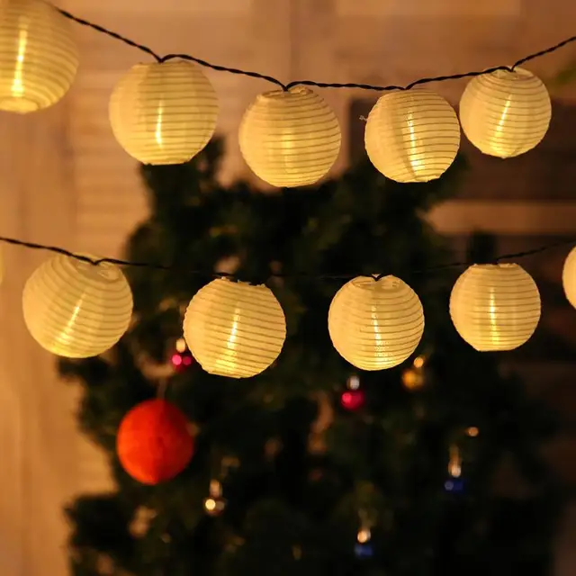 30 Led Lantern Ball Solar String Lights Outdoor Lighting Lamp 30 Led Lantern Ball Solar String Lights Outdoor Lighting Lamp Fairy Globe Christmas Decorative Light