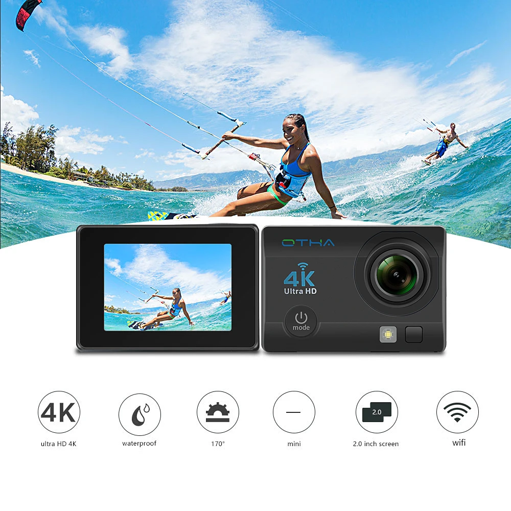 OTHA Wifi Спортивная камера 30 М Подводная Экшн полный HD 4k 25FPS 2 0 ЖК дисплей