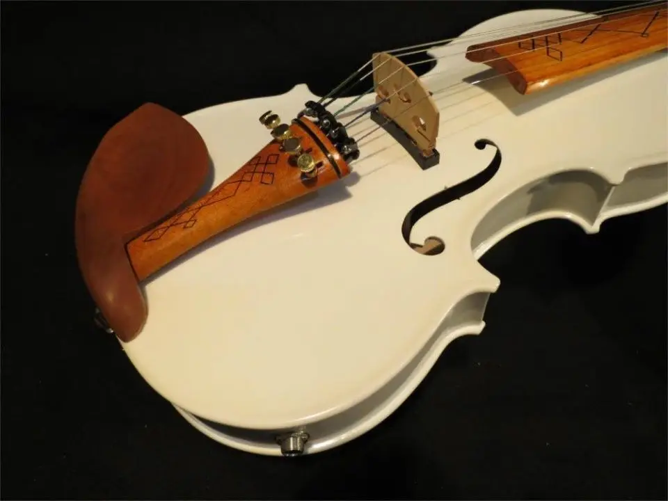 Ручная работа лучшая модель акустическая скрипка o Белый цвет 5 струн 4/4 Электрическая Скрипка чехол бант канифоль