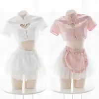 Lolita Leuke Cheongsam Lingerie Anime Cosplay Uniform Vrouwen Chinese Cheongsam Tops en Rok Set Sexy Maid Kostuum