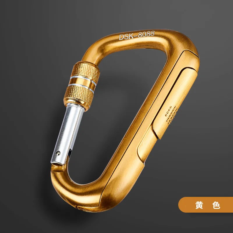 Креативная альпинистская Пряжка USB Зажигалка ветрозащитные электронные зажигалки для сигарет брелок нагревательный провод для улицы зажигалка - Цвет: Gold