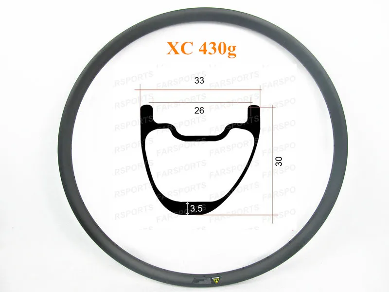 FS29C/T 33 30 без копыта Смещенные ободки XC 29er MTB углеродный обод 33Wx30D клинчер горный