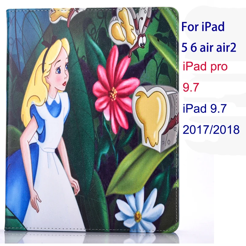 Чехол для планшета Apple ipad 2 3 4 5 6 air 2 pro9.7 Алиса в стране чудес Русалочка Обложка для печати coque para - Цвет: as photo