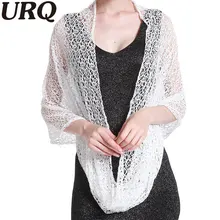 Весна Лето полые бесконечные кольца шарфы Сетка шарф шаль пляжное платье накидка леди Петля Шарфы Свадебная шаль P7A16874