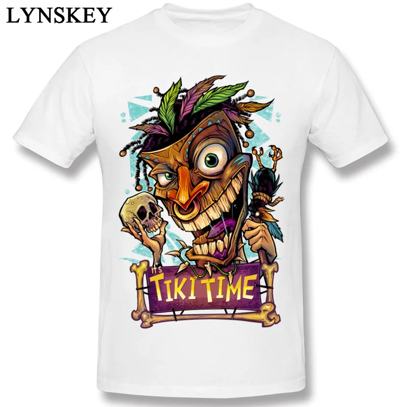 Design Tops T Shirt Fashion Round Neck Short Sleeve Tiki Man Cotton Fabric Men T-shirts Family Summer/Autumn Tee Shirt white
