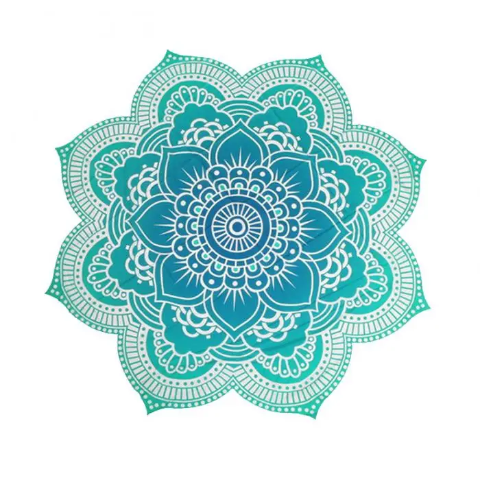 865 21 De Réductionen Plein Air Ronde Fleur De Lotus Mandala Tapisserie Plage Serviette Touche Nappe Suspendue Tapis De Yoga 150x150 Cm B2cshop