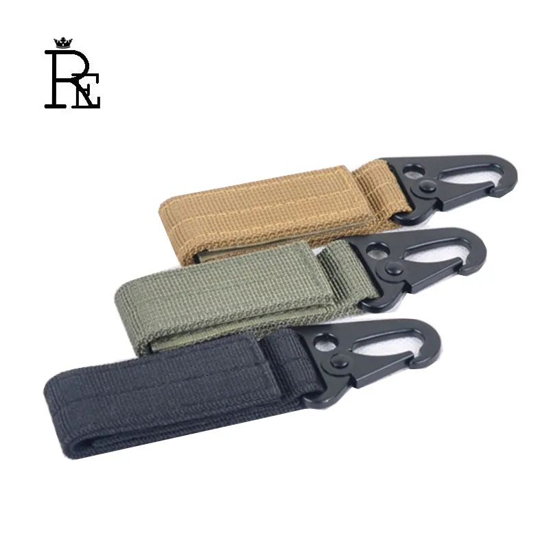 Outdoor Tactical Nylon bing Key chain Military Belt Buckle Keychain