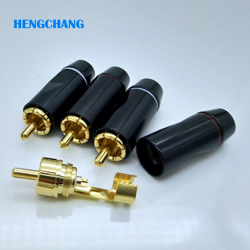 Позолоченный разъем RCA профессиональный динамик устройства A/V 4 шт./лот|connector amp|rca