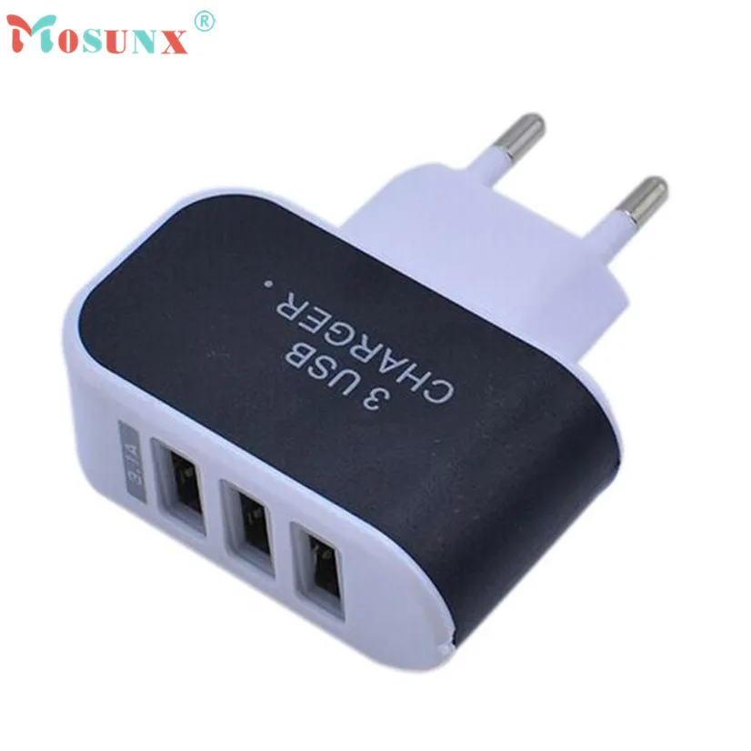 

MOSUNX 3.1A Triple USB Port Wall Home Travel AC Charger Adapter For S6 EU Plug Futural Digital AP20