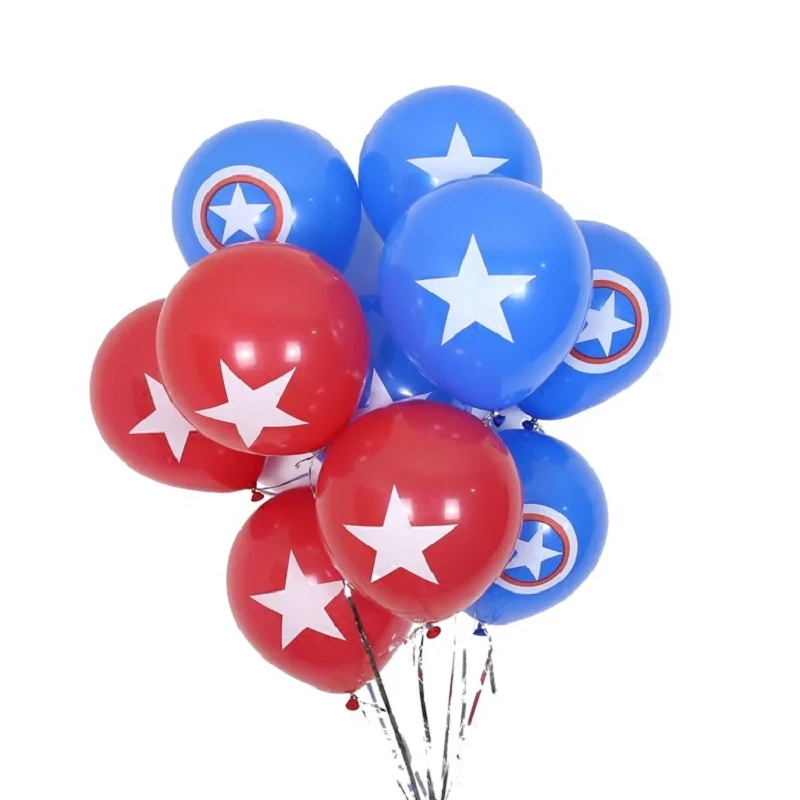

10pcs/lot 2.3g 10inch Blue Red Captain America shield Balloon Classic hero thelatex balloon Birthday Party supplies kids toys