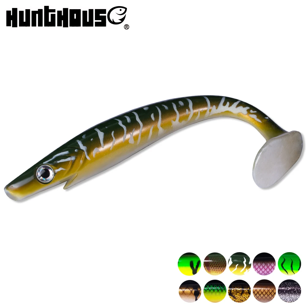 

Hunthouse pro pig shad pike lure paint printing 20cm 50g 2pcs/lot Paddle tail shad silicone Lure souple leurre Natural Musky