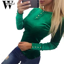 WYHHCJ 2017 nueva harajuku venta caliente O-CUELLO de las mujeres top camiseta de la manera de gamuza primavera/otoño blusas de manga larga de bodycon camisetas de mujeres