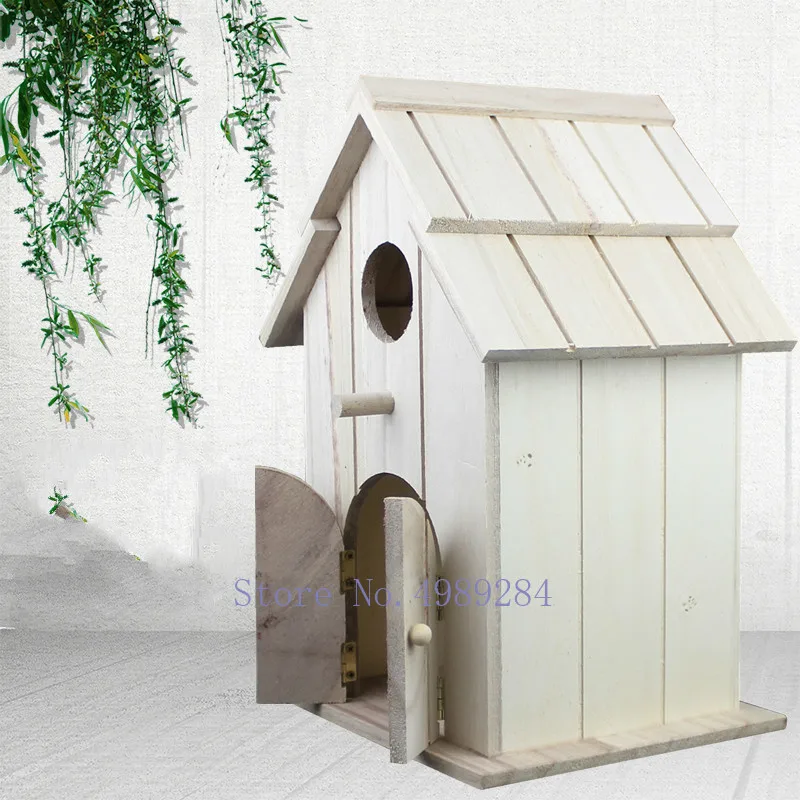 

Wooden Bird house Breeding box Parrot nest Bird's nest Home outdoor garden decoration accessories Handmade wooden house