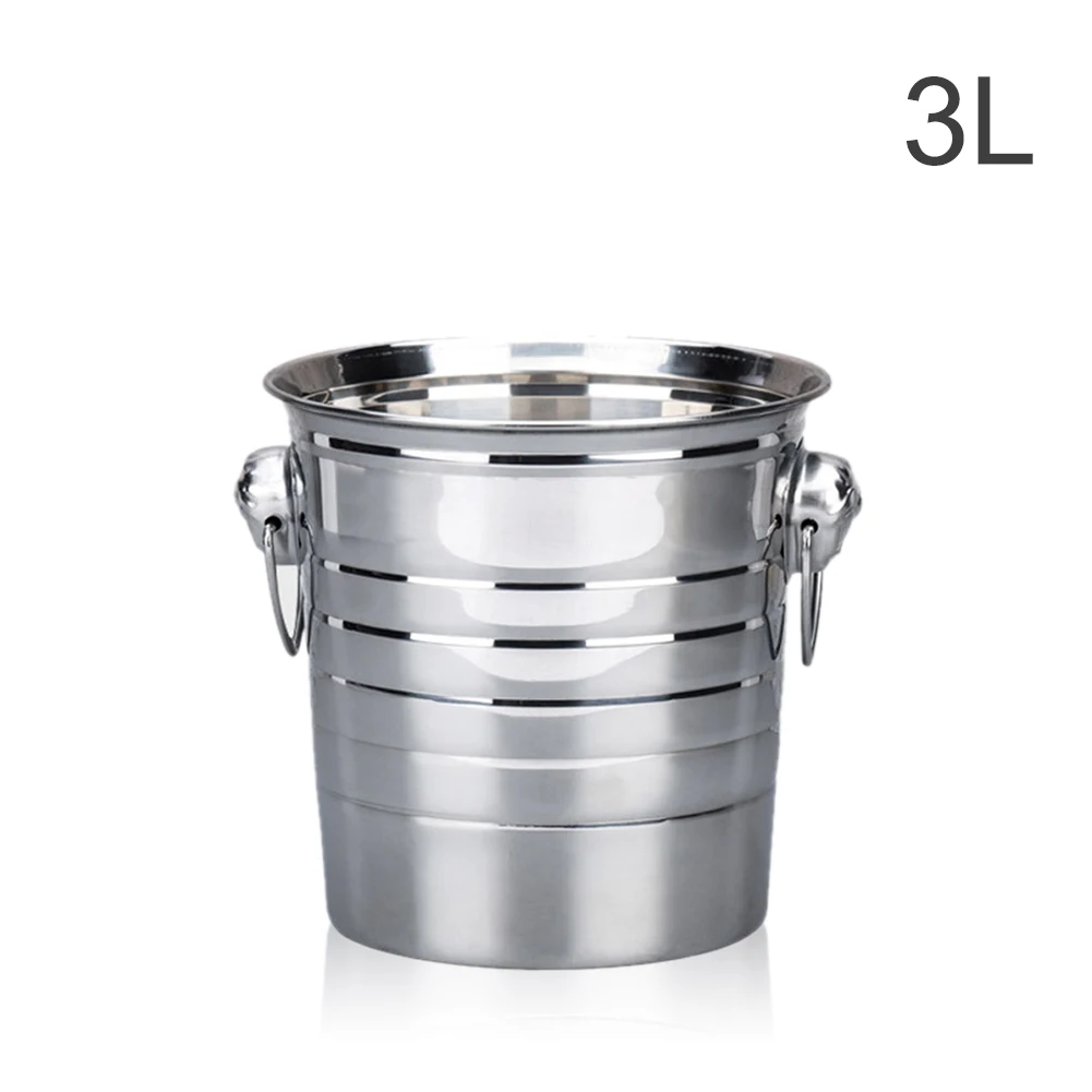 3L 5L нержавеющая сталь барное ведерко для льда две ручки шампанское ведро Корзина для вина вертел винный контейнер-бочка Ktv клуб бар поставки