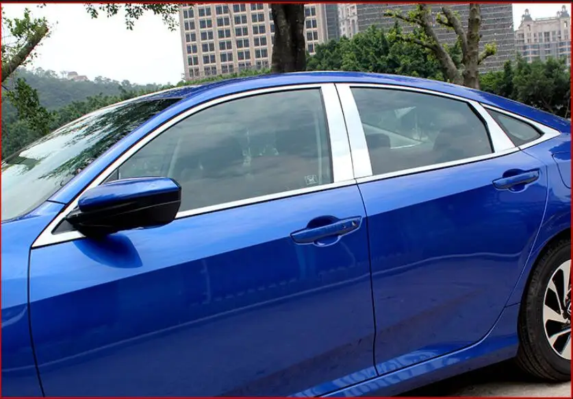 JIOYNG Car Door Full Window Frame Window Sill Molding Trim Cover For 16 ...