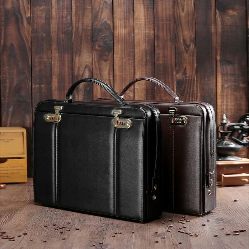 briefcases Tool case handbag toolbox security equipment Leather briefcase lock file 41.5*30.5*9cm shipping free | Инструменты