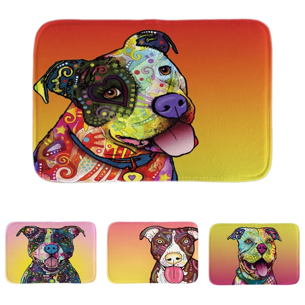 Funny Pitbull Series Door Mats Colorful Pet Dog Indoor Outdoor Floor