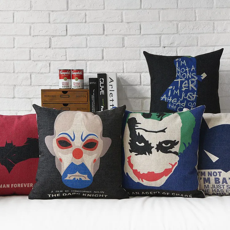 

film Poster Batman and the Joker pillow , Cartoon pillow Cushion ,Linen pillowcase,home decorative sofa pillows