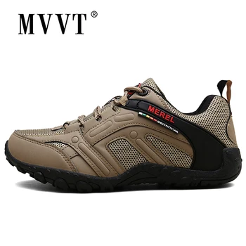 

New Men Hiking Shoes Outdoor Sport Shoes Mountains Trekking Shoes Summer Breathable Mesh Patchwork PU