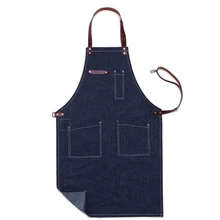 Denim Apron Man Unisex Kitchen Cooking Apron Hairdresser Waiter Work BBQ Cotton Jeans Aprons Pinafores Custom Logo Bibs