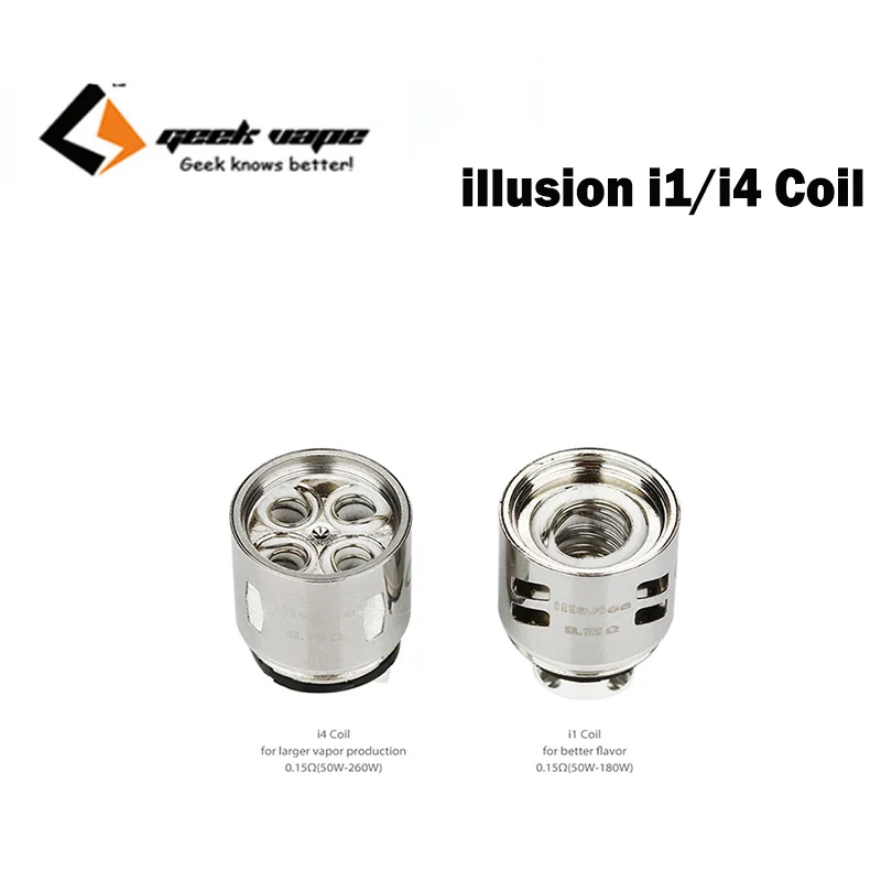 

Promotion!! 3pcs/lot Original Geekvape illusion i1/i4 Coil Head 0.15ohm for Geekvape illusion Tank/ Illusion Mini IM1 coil 0.5oh