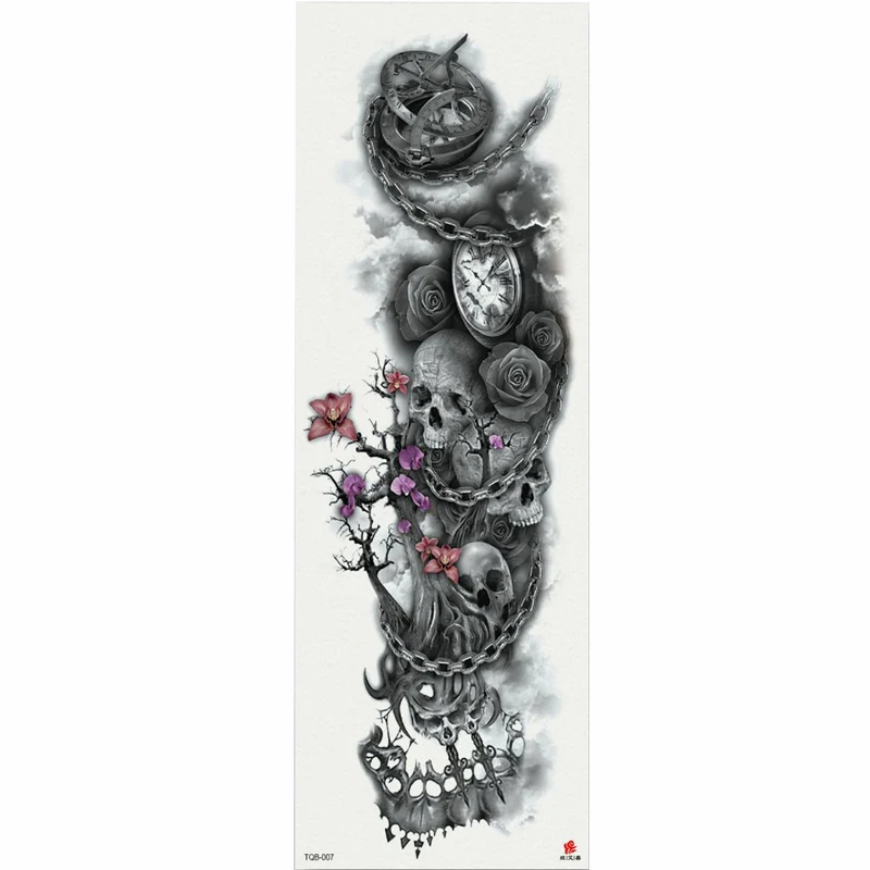 1 шт. временная татуировка наклейка Луна Дерево Роза цветочный узор полная татуировка в форме цветка с боди арт большой поддельные татуировки