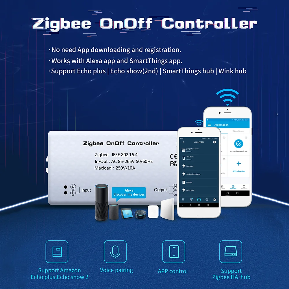 Zigbee вкл/выкл управление Лер умный переключатель приложение дистанционное управление Умный домашний Модуль светильник Диммер контроллер Zigbee мост концентратор
