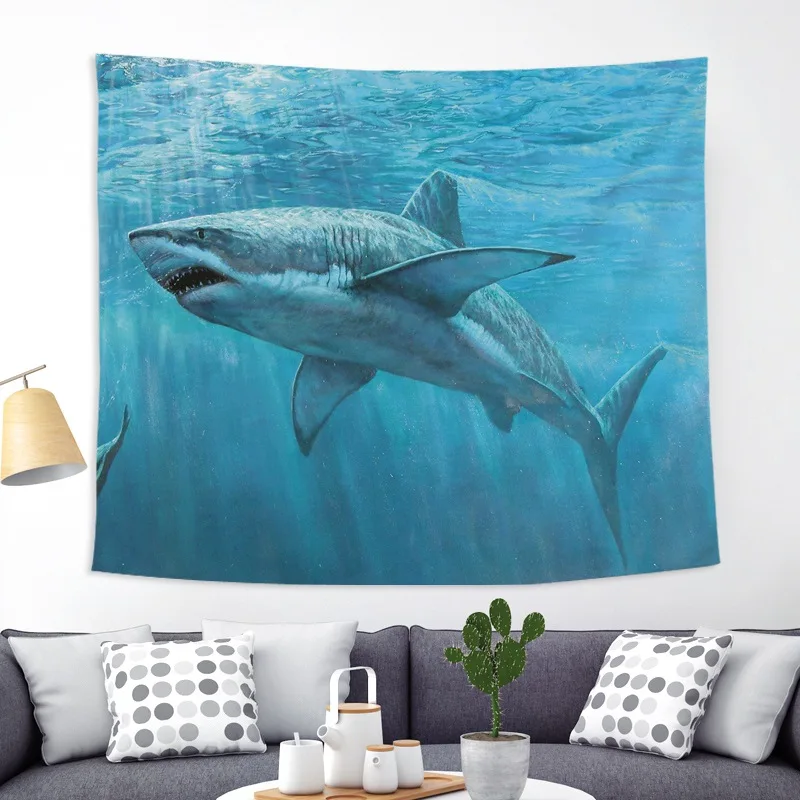 

Shark Map Gradient Mandala Digital Printed Wall Polyester Tapestry Home Living Room Decoration Outdoor Picnic