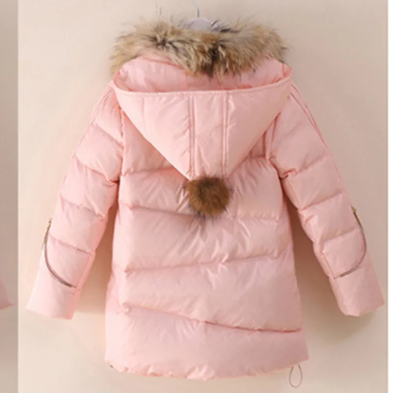 Зимняя куртка для девочки-подростка детское зимнее пальто на меху с капюшоном длинные парка с подкладкой из хлопчатобумажной ткани для девочек теплая детская одежда на пуху для носки на улице JW0729